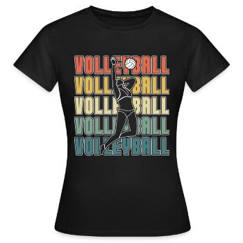 Beach Volleyball Retro Volleyball Set Beachball - T-shirt Femme - noir - Devant - AI Model Female 172 dark (172cm)