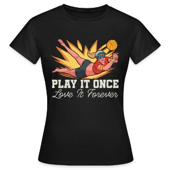 Beach Volleyball Play It Once Love Volleyball Set - Frauen T-Shirt - Schwarz - Vorne - AI Model Female 172 dark (172cm)