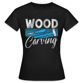Sculpture sur bois Bûcheron Sculpture sur bois - T-shirt Femme - noir - Devant - AI Model Female 172 dark (172cm)