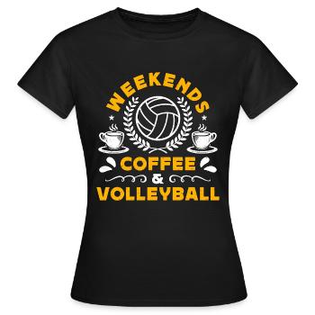 Beach Volleyball Weekends Coffee & Volleyball Set - Frauen T-Shirt - Schwarz - Vorne - AI Model Female 172 dark (172cm)