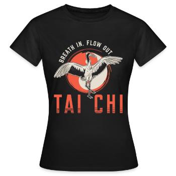 Tai Chi Breath In Flow Out Taichi Meditation Taiji - Frauen T-Shirt - Schwarz - Vorne - AI Model Female 172 dark (172cm)