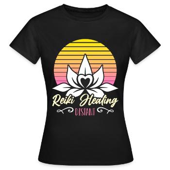 Guérison Reiki Méditation de guérison d’énergie lointaine - T-shirt Femme - noir - Devant - AI Model Female 172 dark (172cm)