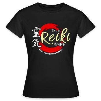 Reiki Je suis un guérisseur Reiki Quelle est votre méditation - T-shirt Femme - noir - Devant - AI Model Female 172 dark (172cm)