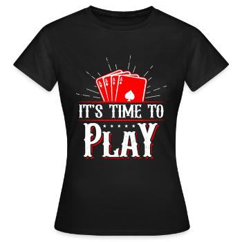 Blackjack classique Il est temps de jouer au croupier de casino - T-shirt Femme - noir - Devant - AI Model Female 172 dark (172cm)