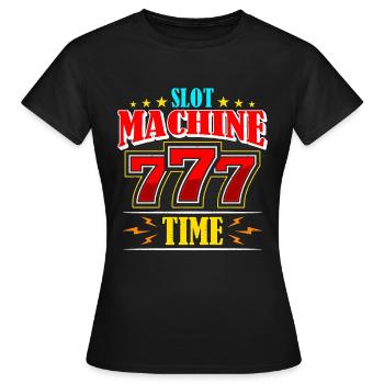 Slots Machine Time Gambling Loves Casino Gambler - Women's T-Shirt - black - Front - AI Model Female 172 dark (172cm)