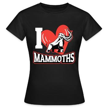 Mammouth laineux J’aime les mammouths Animaux préhistoriques - T-shirt Femme - noir - Devant - AI Model Female 172 dark (172cm)