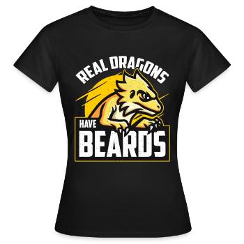 Bearded Dragon Real Dragons Have Beards Lizards - Frauen T-Shirt - Schwarz - Vorne - AI Model Female 172 dark (172cm)