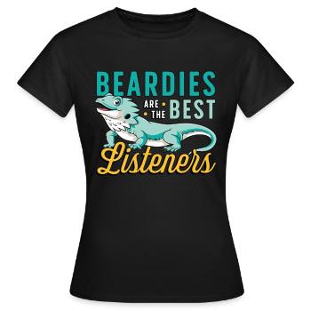Bearded Dragon Beardies Are The Best Dragon Head - Frauen T-Shirt - Schwarz - Vorne - AI Model Female 172 dark (172cm)