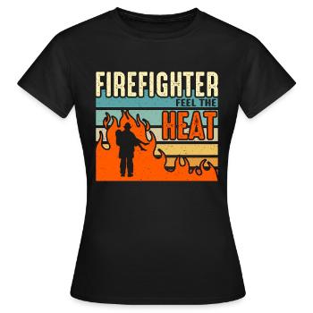 Chief Firefighter Feel The Heat Fire Department - Women's T-Shirt - black - Front - AI Model Female 172 dark (172cm)