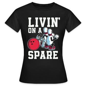 Alley Bowling Livin' On A Spare Bowling League - T-shirt Femme - noir - Devant - AI Model Female 172 dark (172cm)