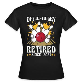 Alley Bowling Offic-Alley Centre de bowling retraité - T-shirt Femme - noir - Devant - AI Model Female 172 dark (172cm)