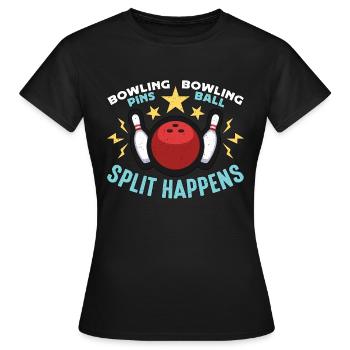 Alley Bowling Pins Bowling League Ninepins Balls - T-shirt Femme - noir - Devant - AI Model Female 172 dark (172cm)