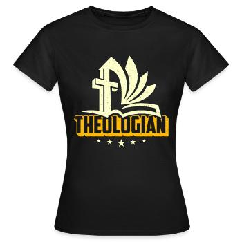 Théologie, Théologien, Philosophe, Bible, Théologien - T-shirt Femme - noir - Devant - AI Model Female 172 dark (172cm)