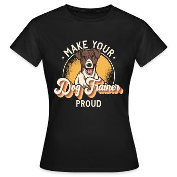 Dresseur de chiens d’assistance Faites de votre chien un amoureux de l’éducation canine - T-shirt Femme - noir - Devant - AI Model Female 172 dark (172cm)