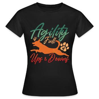 L’agilité du dresseur de chiens d’assistance est pleine de chiens d’assistance - T-shirt Femme - noir - Devant - AI Model Female 172 dark (172cm)