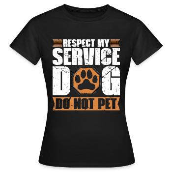 Chien d’assistance Respectez mon service Thérapie Amoureux des chiens - T-shirt Femme - noir - Devant - AI Model Female 172 dark (172cm)