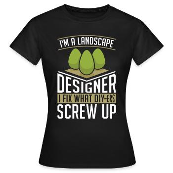 Paysagiste Je suis paysagiste Je répare jardinier - T-shirt Femme - noir - Devant - AI Model Female 172 dark (172cm)