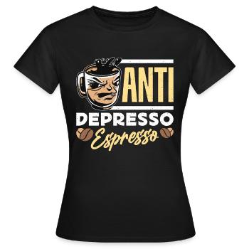 Espresso Anti Depresso Espresso Coffeeshop Latte - Women's T-Shirt - black - Front - AI Model Female 172 dark (172cm)