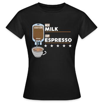 Espresso Milk Espresso Shot Injection Coffee Bean - Women's T-Shirt - black - Front - AI Model Female 172 dark (172cm)