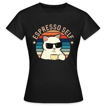 Espresso Self Loves Coffee Bean Barista Caffeine - Women's T-Shirt - black - Front - AI Model Female 172 dark (172cm)