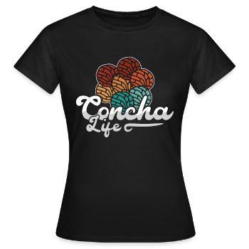Concha Life Pain sucré mexicain Dulce Conchas - T-shirt Femme - noir - Devant - AI Model Female 172 dark (172cm)