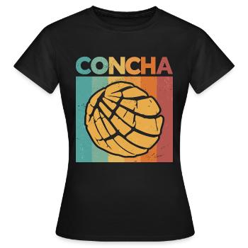 La cuisine mexicaine rétro Concha aime le pain de coquille sucré - T-shirt Femme - noir - Devant - AI Model Female 172 dark (172cm)