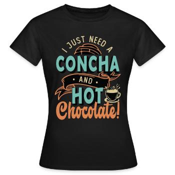 Conchas, j’ai juste besoin d’une concha et d’un pain de coquille sucré - T-shirt Femme - noir - Devant - AI Model Female 172 dark (172cm)
