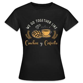 Conchas, nous allons ensemble comme du pain sucré mexicain - T-shirt Femme - noir - Devant - AI Model Female 172 dark (172cm)