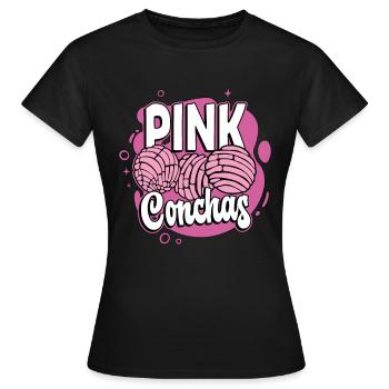 Pink Conchas aime la cuisine mexicaine Pain sucré aux coquillages - T-shirt Femme - noir - Devant - AI Model Female 172 dark (172cm)