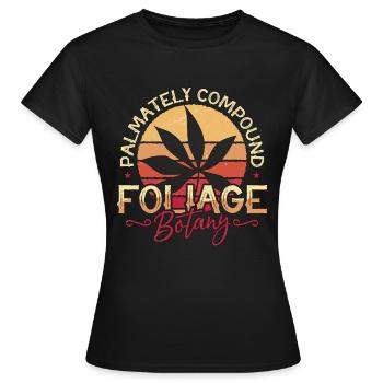 Botany Palmately Compound Foliage Botanical Garden - Frauen T-Shirt - Schwarz - Vorne - AI Model Female 172 dark (172cm)