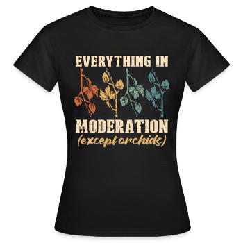Orchidées Tout avec modération Orchid Grower - T-shirt Femme - noir - Devant - AI Model Female 172 dark (172cm)
