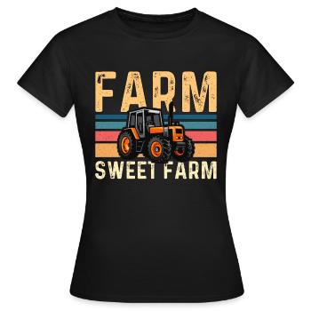 Moissonneuse-batteuse Farm Sweet Farm Farmer Moissonneuse-batteuse - T-shirt Femme - noir - Devant - AI Model Female 172 dark (172cm)
