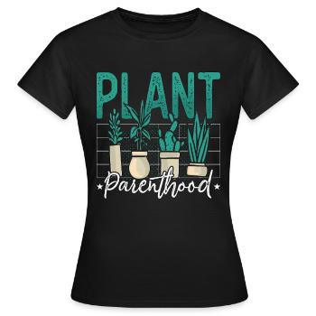 Plantes d’intérieur Plantes Parentalité Jardinage botanique - T-shirt Femme - noir - Devant - AI Model Female 172 dark (172cm)