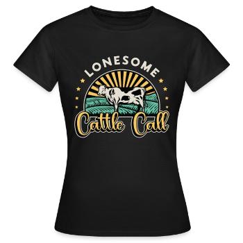 Élevage de bétail Appel de bétail solitaire Animaux de la ferme - T-shirt Femme - noir - Devant - AI Model Female 172 dark (172cm)
