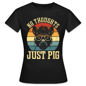 L’élevage porcin Pas de pensées, juste l’élevage porcin - T-shirt Femme - noir - Devant - AI Model Female 172 dark (172cm)
