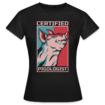 Élevage porcin Porcin certifié Élevage - T-shirt Femme - noir - Devant - AI Model Female 172 dark (172cm)