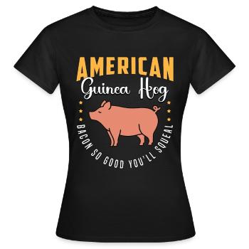 Éleveur de bétail Bétail de cochon d’Inde américain - T-shirt Femme - noir - Devant - AI Model Female 172 dark (172cm)