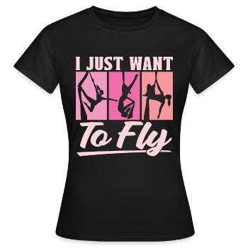 Acrobate aérienne Je veux juste voler Air Yoga Acrobates aériens - T-shirt Femme - noir - Devant - AI Model Female 172 dark (172cm)