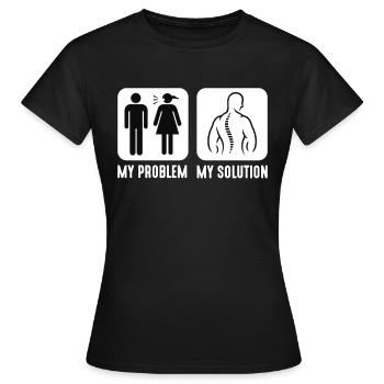 Chiropraticien Mon problème Ma solution Pictogramme Papa - T-shirt Femme - noir - Devant - AI Model Female 172 dark (172cm)