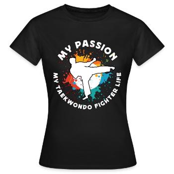 Taekwondo Ma passion Mes arts martiaux mixtes - T-shirt Femme - noir - Devant - AI Model Female 172 dark (172cm)