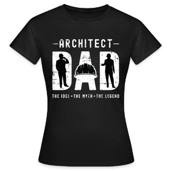 Architecte Papa L’idole Le mythe L’architecture - T-shirt Femme - noir - Devant - AI Model Female 172 dark (172cm)
