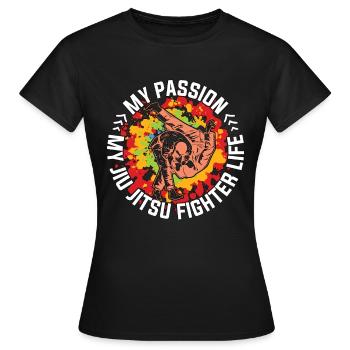 Jiu Jitsu Fighter Ma Passion Mes Arts Martiaux Mixtes - T-shirt Femme - noir - Devant - AI Model Female 172 dark (172cm)