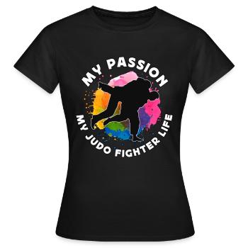 Judo Combattant Ma Passion Mon Judo Art Martial Judoka - T-shirt Femme - noir - Devant - AI Model Female 172 dark (172cm)