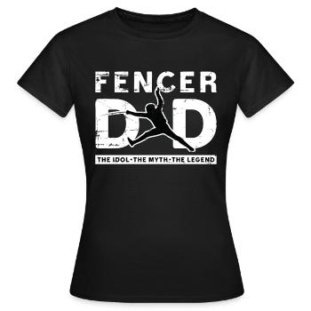 Papa escrimeur L’idole Le mythe Le combattant à l’épée - T-shirt Femme - noir - Devant - AI Model Female 172 dark (172cm)