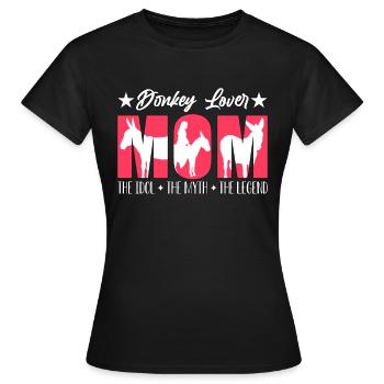 Maman amoureuse de l’âne L’idole L’éleveur d’âne mythe - T-shirt Femme - noir - Devant - AI Model Female 172 dark (172cm)