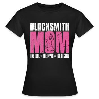 Maman forgeronne L’idole Le mythe Le ferronnier - T-shirt Femme - noir - Devant - AI Model Female 172 dark (172cm)