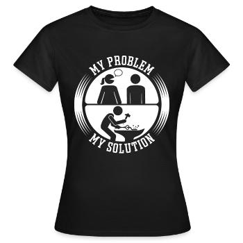 Forgeron Mon problème Ma solution Pictogramme Papa - T-shirt Femme - noir - Devant - AI Model Female 172 dark (172cm)