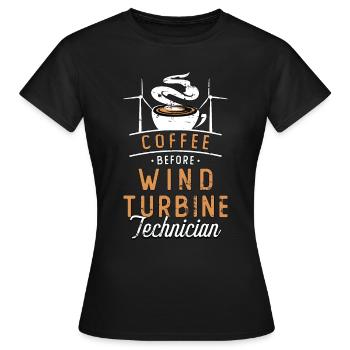 Wind Turbine Tech Coffee Windmill Coffee Lover - Frauen T-Shirt - Schwarz - Vorne - AI Model Female 172 dark (172cm)