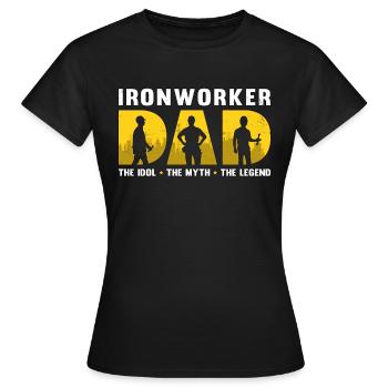 Papa ferronnier L’idole Le mythe Le métallurgiste - T-shirt Femme - noir - Devant - AI Model Female 172 dark (172cm)