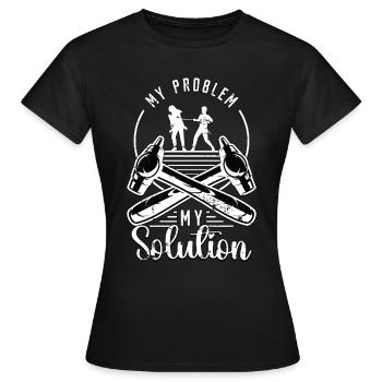 Tôlier Mon problème Mon pictogramme Maman Papa - T-shirt Femme - noir - Devant - AI Model Female 172 dark (172cm)